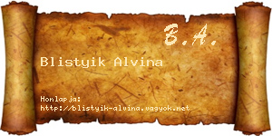 Blistyik Alvina névjegykártya